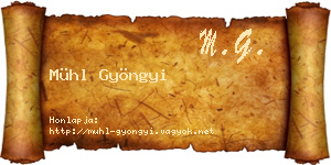 Mühl Gyöngyi névjegykártya